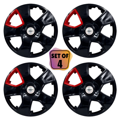 PRIGAN SCORPIO TYPE-1 BLACK RED 17 WHEEL COVER  (Set of 4)  AVAILABLE IN 17 INCH