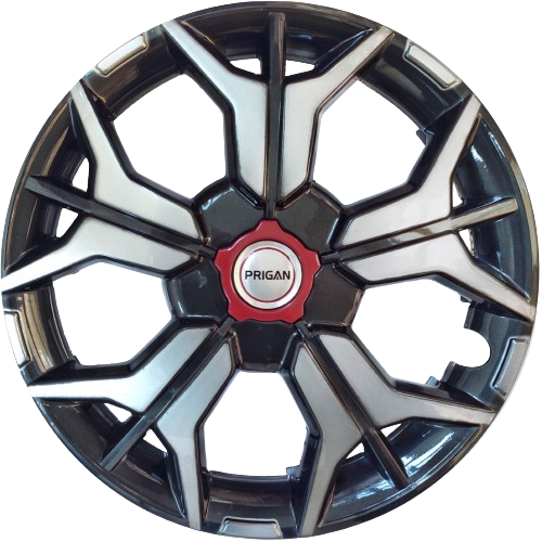 PRIGAN SHARP GREY-SILVER WHEEL COVER  (Set of 4)  AVAILABLE IN 12,13,14,15,16,17 INCH