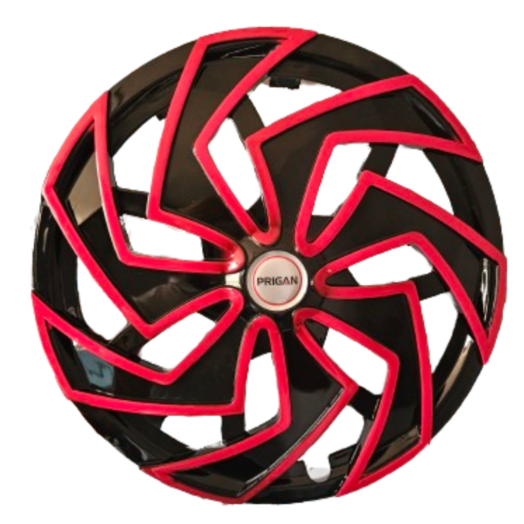 PRIGAN SPIDER BLACK RED WHEEL COVER  (Set of 4)  AVAILABLE IN 14,15,16 INCH