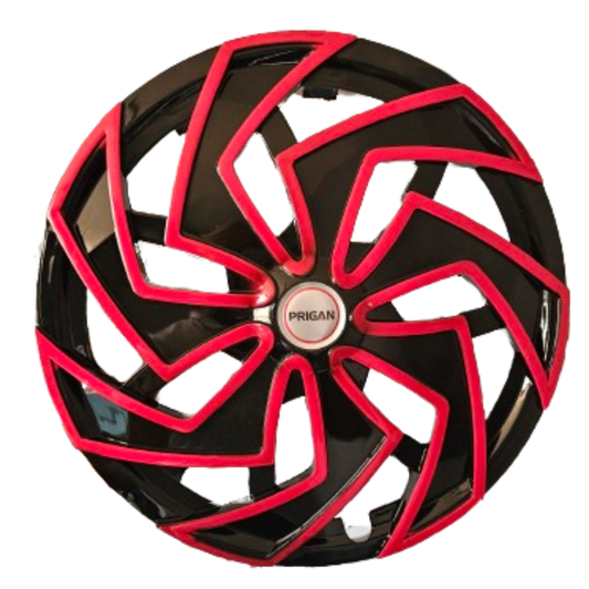 PRIGAN SPIDER BLACK RED WHEEL COVER  (Set of 4)  AVAILABLE IN 14,15,16 INCH