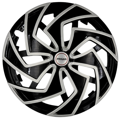 PRIGAN SPIDER BLACK SILVER WHEEL COVER  (Set of 4)  AVAILABLE IN 14,15,16 INCH