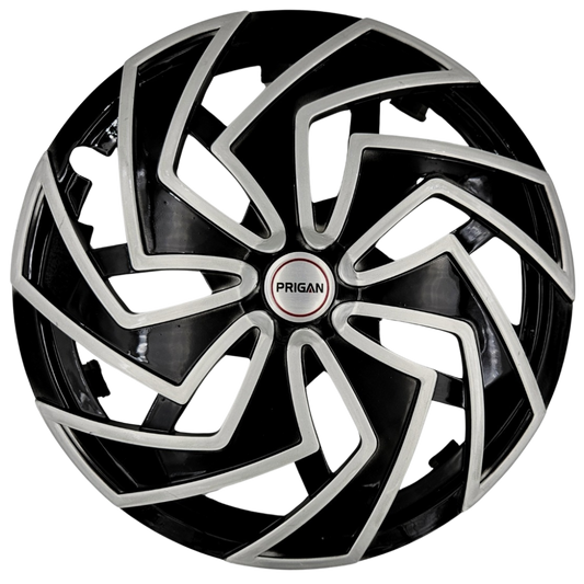 PRIGAN SPIDER BLACK SILVER WHEEL COVER  (Set of 4)  AVAILABLE IN 14,15,16 INCH