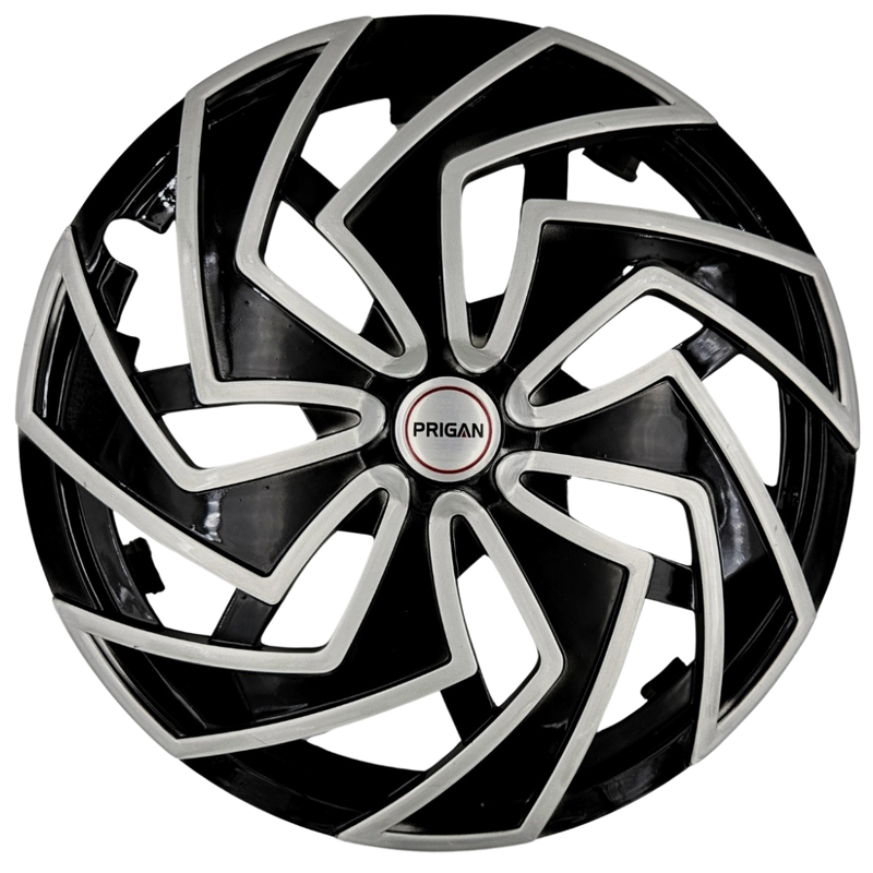 PRIGAN SPIDER BLACK SILVER WHEEL COVER  (Set of 4)  AVAILABLE IN 12,13,14,15,16 INCH