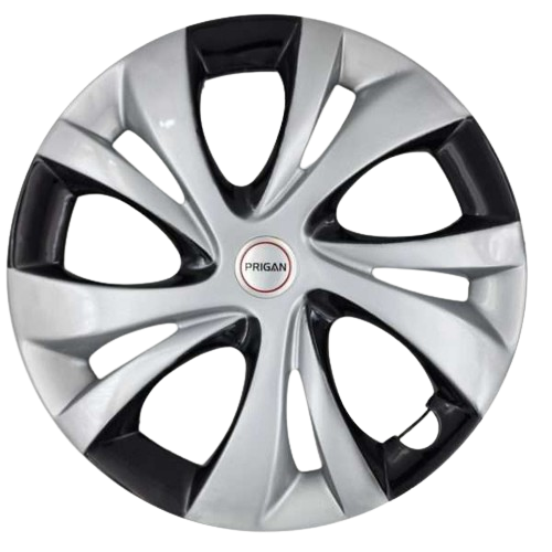 PRIGAN SWIFT-5 14 INCH SILVER BLACK WHEEL COVER  (Set of 4)  AVAILABLE IN 14 INCH