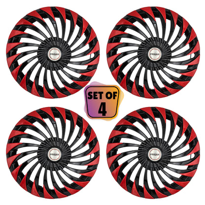 PRIGAN SWING 14 INCH BLACK RED WHEEL COVER  (Set of 4)  AVAILABLE IN 14 INCH