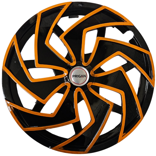 PRIGAN SPIDER BLACK ORANGE WHEEL COVER  (Set of 4)  AVAILABLE IN 12,13,14,15,16 INCH