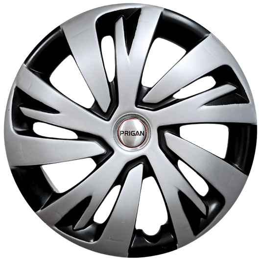 PRIGAN SWIFT-6 14 INCH BLACK SILVER WHEEL COVER  (Set of 4)  AVAILABLE IN 14 INCH