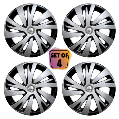 PRIGAN SWIFT-6 14 INCH BLACK SILVER WHEEL COVER  (Set of 4)  AVAILABLE IN 14 INCH