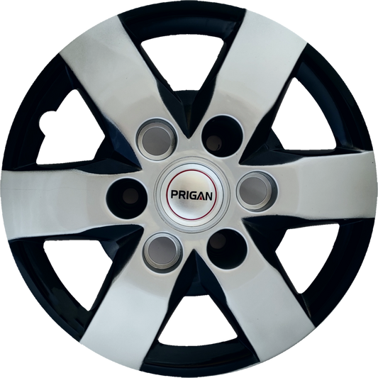 PRIGAN TAVERA 15 INCH SILVER BLACK WHEEL COVER  (Set of 4)  AVAILABLE IN 15 INCH SPECIALLY DESIGNED TO FIT ON TAVERA ONLY