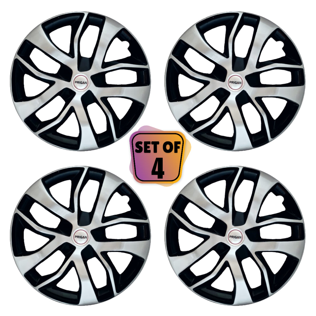 PRIGAN TERRANO SILVER BLACK WHEEL COVER  (Set of 4)  AVAILABLE IN 13,16 INCH