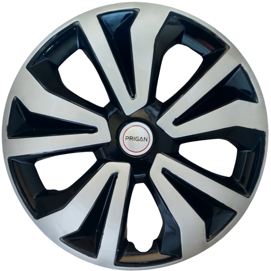 PRIGAN TIAGO TYPE-1 14 INCH SILVER BLACK WHEEL COVER  (Set of 4)  AVAILABLE IN 14 INCH