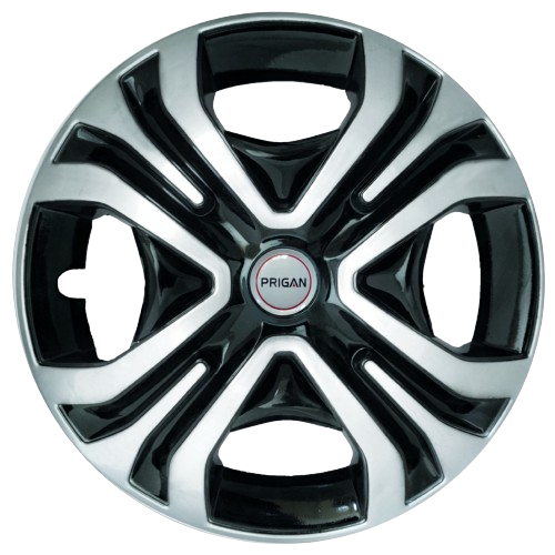 PRIGAN TIAGO TYPE-2 14 INCH SILVER BLACK WHEEL COVER  (Set of 4)  AVAILABLE IN 14 INCH