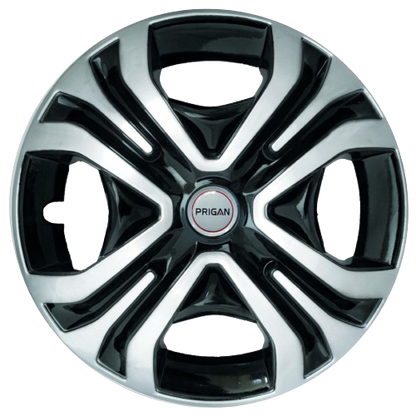 PRIGAN TIAGO TYPE-2 14 INCH SILVER BLACK WHEEL COVER  (Set of 4)  AVAILABLE IN 14 INCH