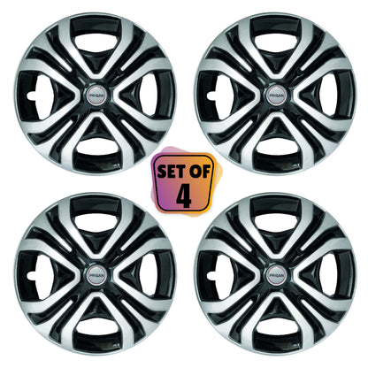 PRIGAN TIAGO TYPE-2 14 INCH SILVER BLACK WHEEL COVER  (Set of 4)  AVAILABLE IN 14 INCH