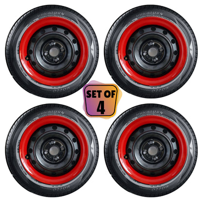 PRIGAN TRIM RED WHEEL COVER  (Set of 4)  AVAILABLE IN 13,14 INCH