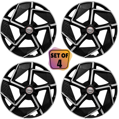 PRIGAN RANGER 14 INCH SILVER BLACK WHEEL COVER  (Set of 4)  AVAILABLE IN 14 INCH