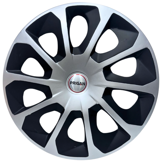 PRIGAN DZIRE TYPE 5 SILVER BLACK WHEEL COVER  (Set of 4)  AVAILABLE IN 14 INCH