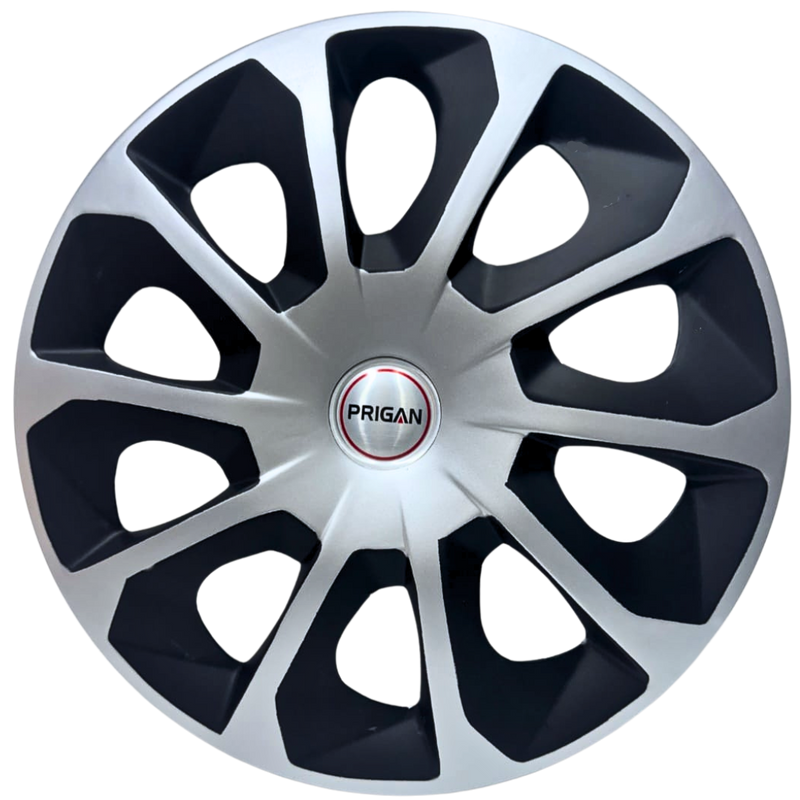 PRIGAN DZIRE TYPE 5 SILVER BLACK WHEEL COVER  (Set of 4)  AVAILABLE IN 14 INCH