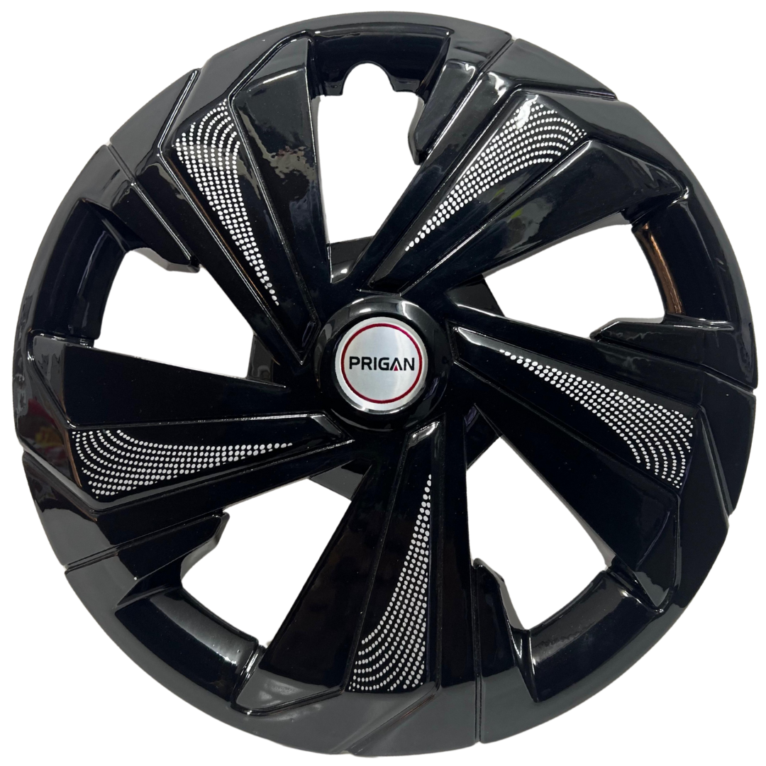 PRIGAN STAREX SILVER BLACK WHEEL COVER  (Set of 4)  AVAILABLE IN 14,15,16 INCH