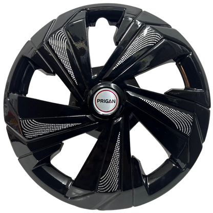 PRIGAN STAREX SILVER BLACK WHEEL COVER  (Set of 4)  AVAILABLE IN 14,15,16 INCH