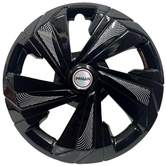 PRIGAN STAREX SILVER BLACK WHEEL COVER  (Set of 4)  AVAILABLE IN 14,15,16 INCH