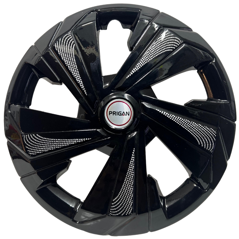 PRIGAN STAREX SILVER BLACK WHEEL COVER  (Set of 4)  AVAILABLE IN 14,15,16 INCH