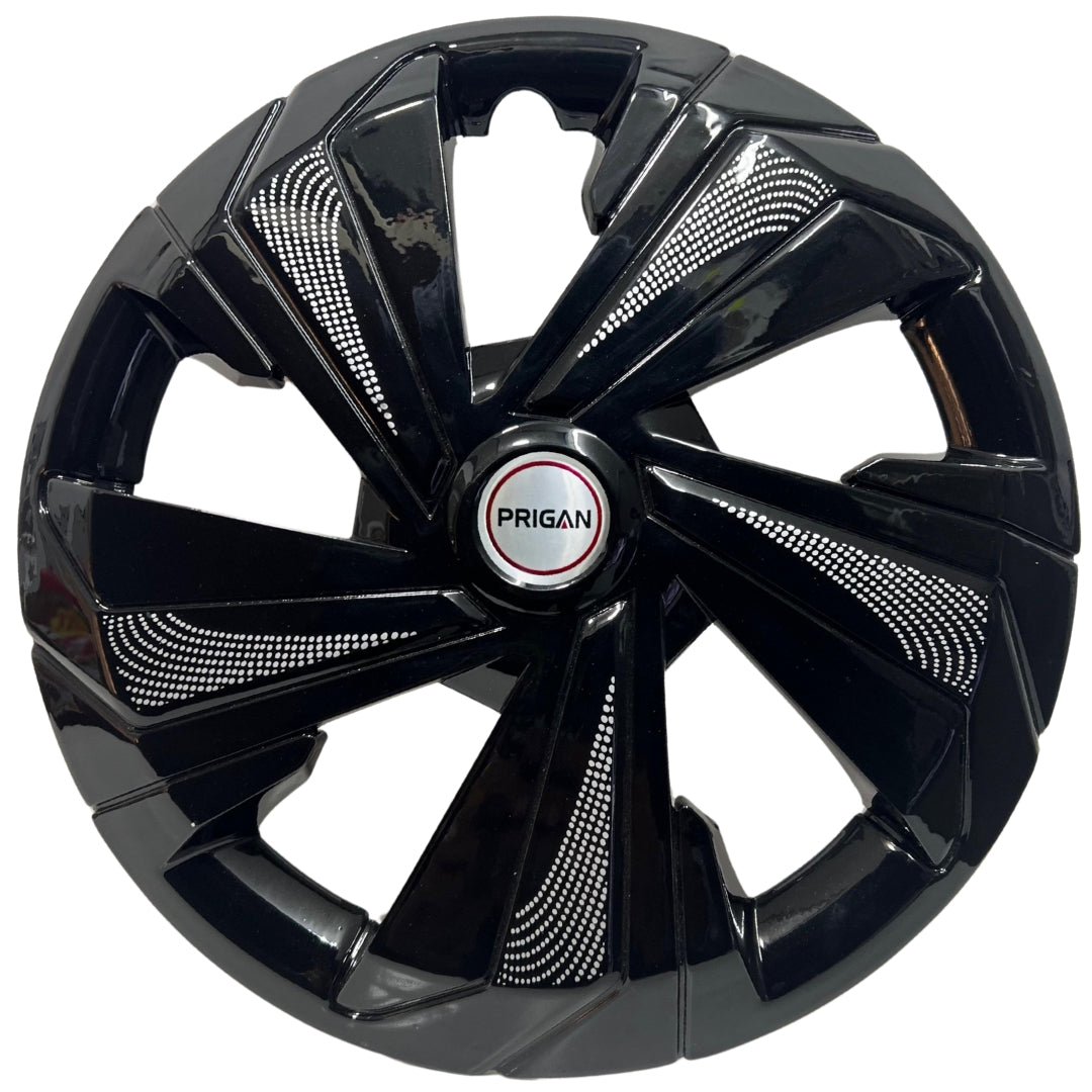 PRIGAN STAREX SILVER BLACK WHEEL COVER  (Set of 4)  AVAILABLE IN 14,15,16 INCH