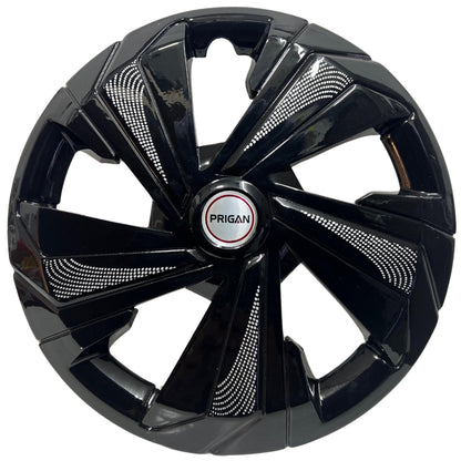 PRIGAN STAREX SILVER BLACK WHEEL COVER  (Set of 4)  AVAILABLE IN 14,15,16 INCH