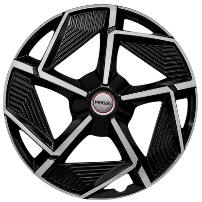 PRIGAN RANGER 14 INCH SILVER BLACK WHEEL COVER  (Set of 4)  AVAILABLE IN 14 INCH