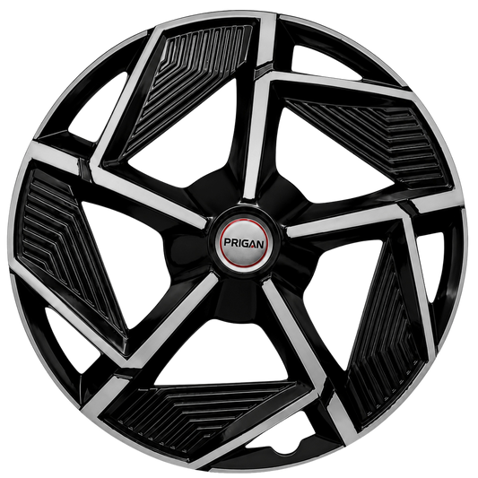 PRIGAN RANGER 14 INCH SILVER BLACK WHEEL COVER  (Set of 4)  AVAILABLE IN 14 INCH