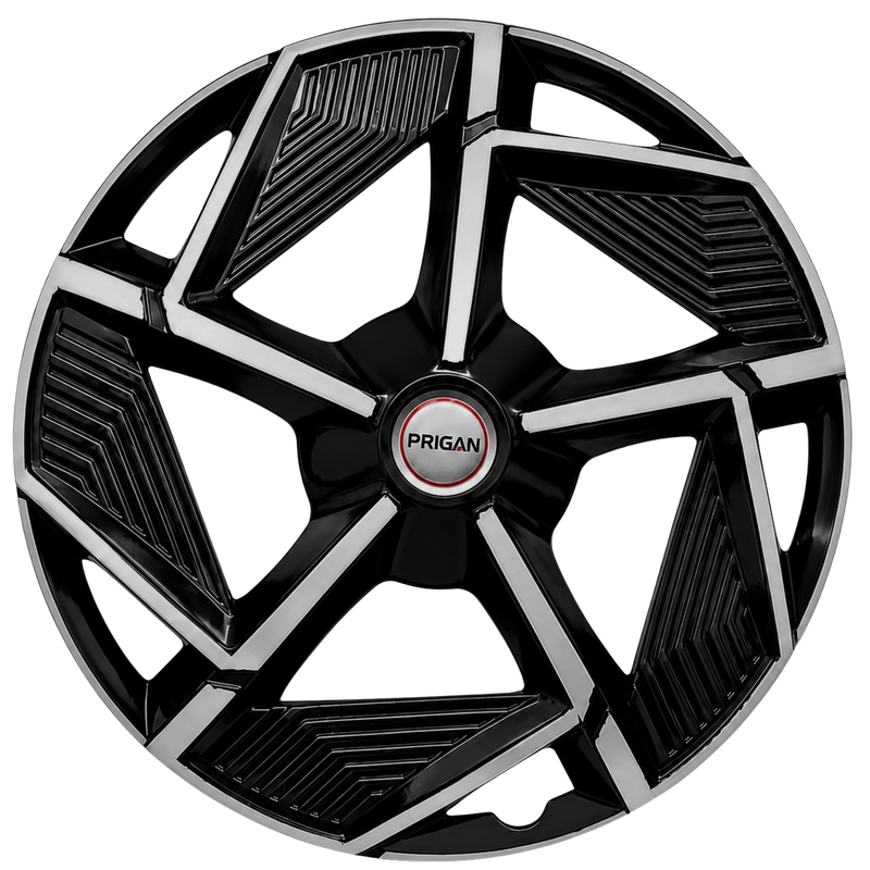 PRIGAN RANGER 14 INCH SILVER BLACK WHEEL COVER  (Set of 4)  AVAILABLE IN 14 INCH