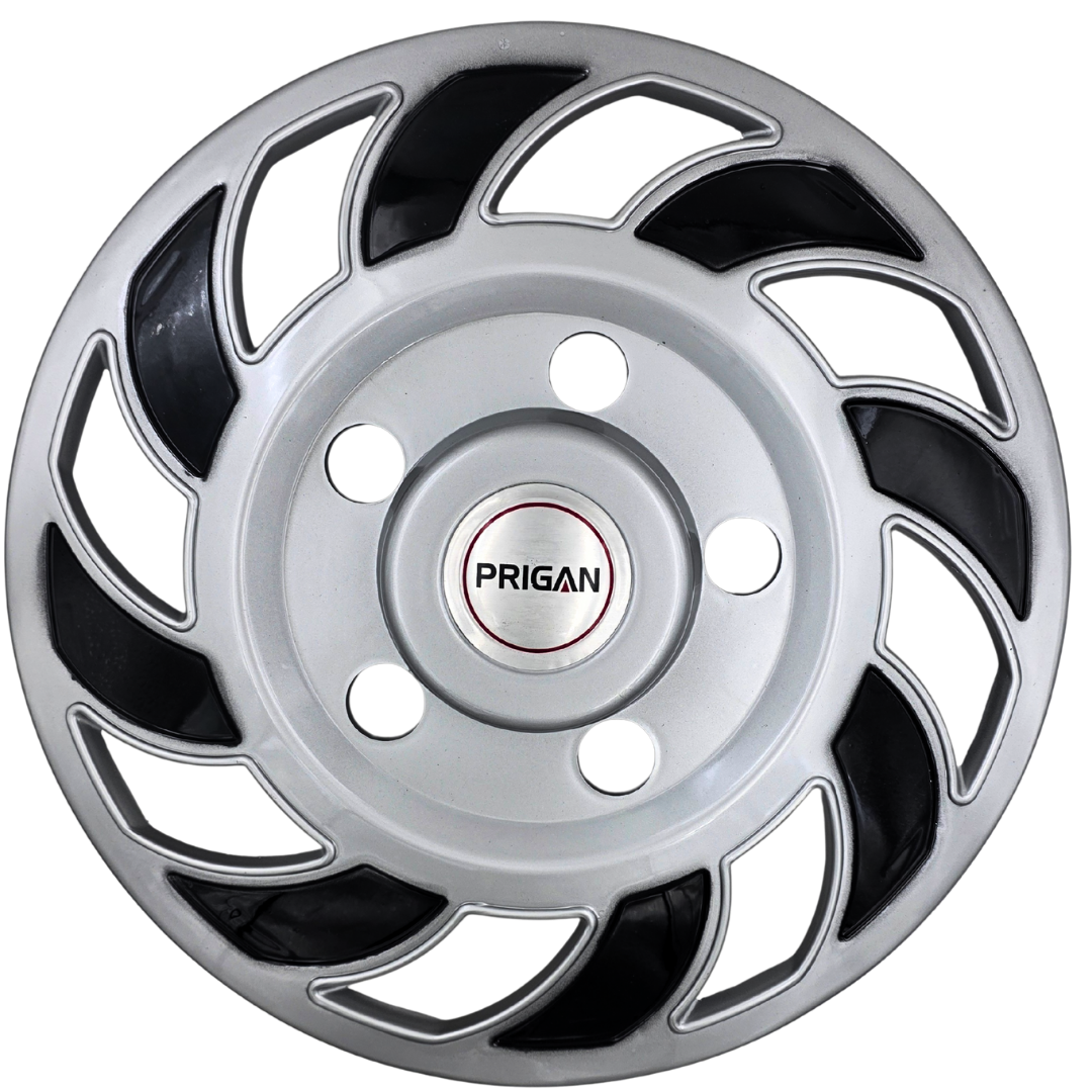 PRIGAN WHEEL COVER FOR BOLERO AND FORCE ONLY | SILVER BLACK WHEEL CAP  (Set of 4)  AVAILABLE IN 15 & 16 INCH (MODEL-BOLERO/FORCE SPIN)