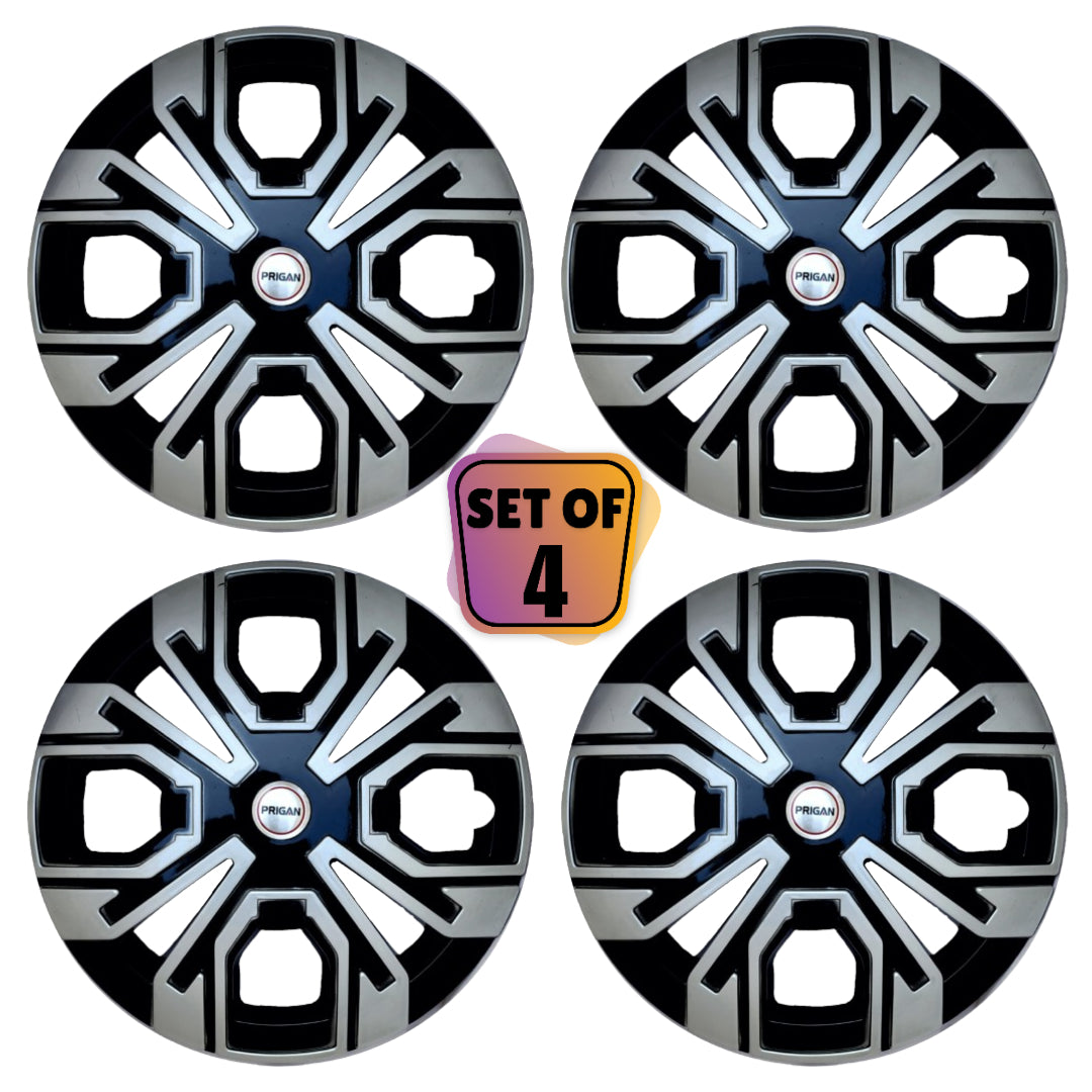 PRIGAN VENUS SILVER BLACK WHEEL COVER  (Set of 4)  AVAILABLE IN 13,14,15,16 INCH