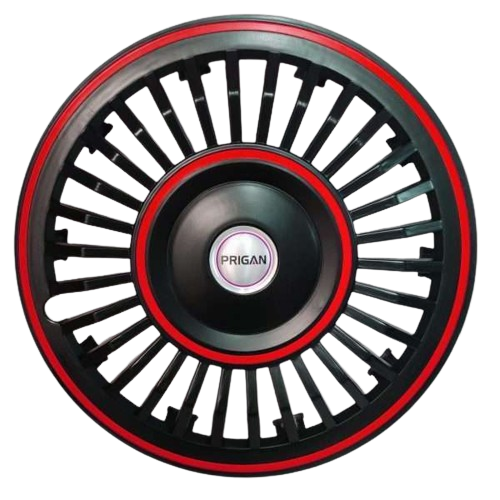 PRIGAN VINTAGE INCH BLACK RED WHEEL COVER  (Set of 4)  AVAILABLE IN 13,14 INCH
