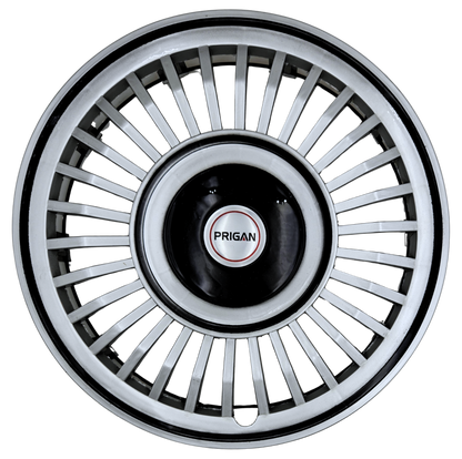 PRIGAN VINTAGE INCH SILVER BLACK WHEEL COVER  (Set of 4)  AVAILABLE IN 13,14 INCH