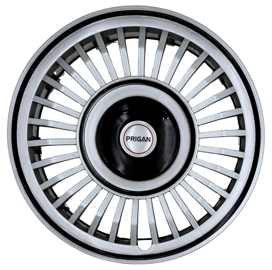 PRIGAN VINTAGE INCH SILVER BLACK WHEEL COVER  (Set of 4)  AVAILABLE IN 13,14 INCH