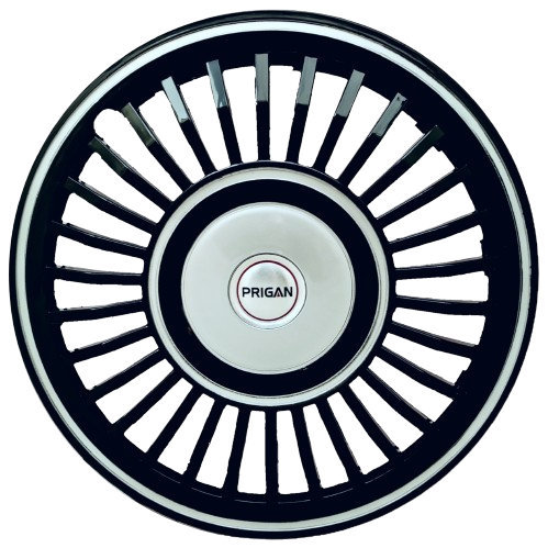 PRIGAN VINTAGE INCH BLACK SILVER WHEEL COVER  (Set of 4)  AVAILABLE IN 13,14 INCH