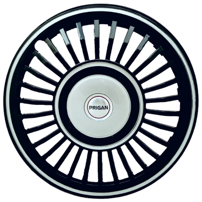 PRIGAN VINTAGE INCH BLACK SILVER WHEEL COVER  (Set of 4)  AVAILABLE IN 13,14 INCH