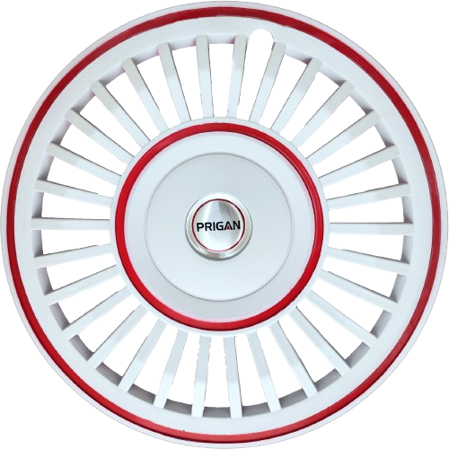PRIGAN VINTAGE INCH WHITE RED WHEEL COVER  (Set of 4)  AVAILABLE IN 13,14 INCH