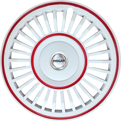 PRIGAN VINTAGE INCH WHITE RED WHEEL COVER  (Set of 4)  AVAILABLE IN 13,14 INCH