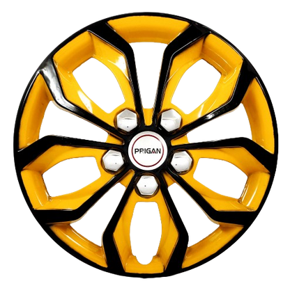 PRIGAN VISION BLACK YELLOW WHEEL COVER  (Set of 4)  AVAILABLE IN 12,13,14,15,16 INCH