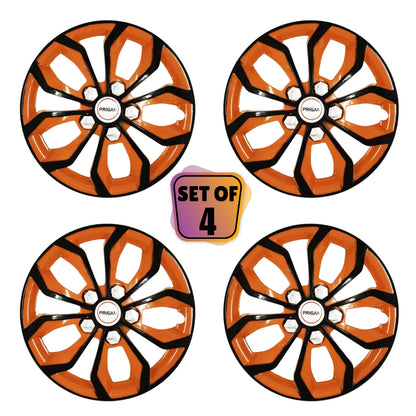 PRIGAN VISION BLACK ORANGE WHEEL COVER  (Set of 4)  AVAILABLE IN 12,13,14,15,16 INCH