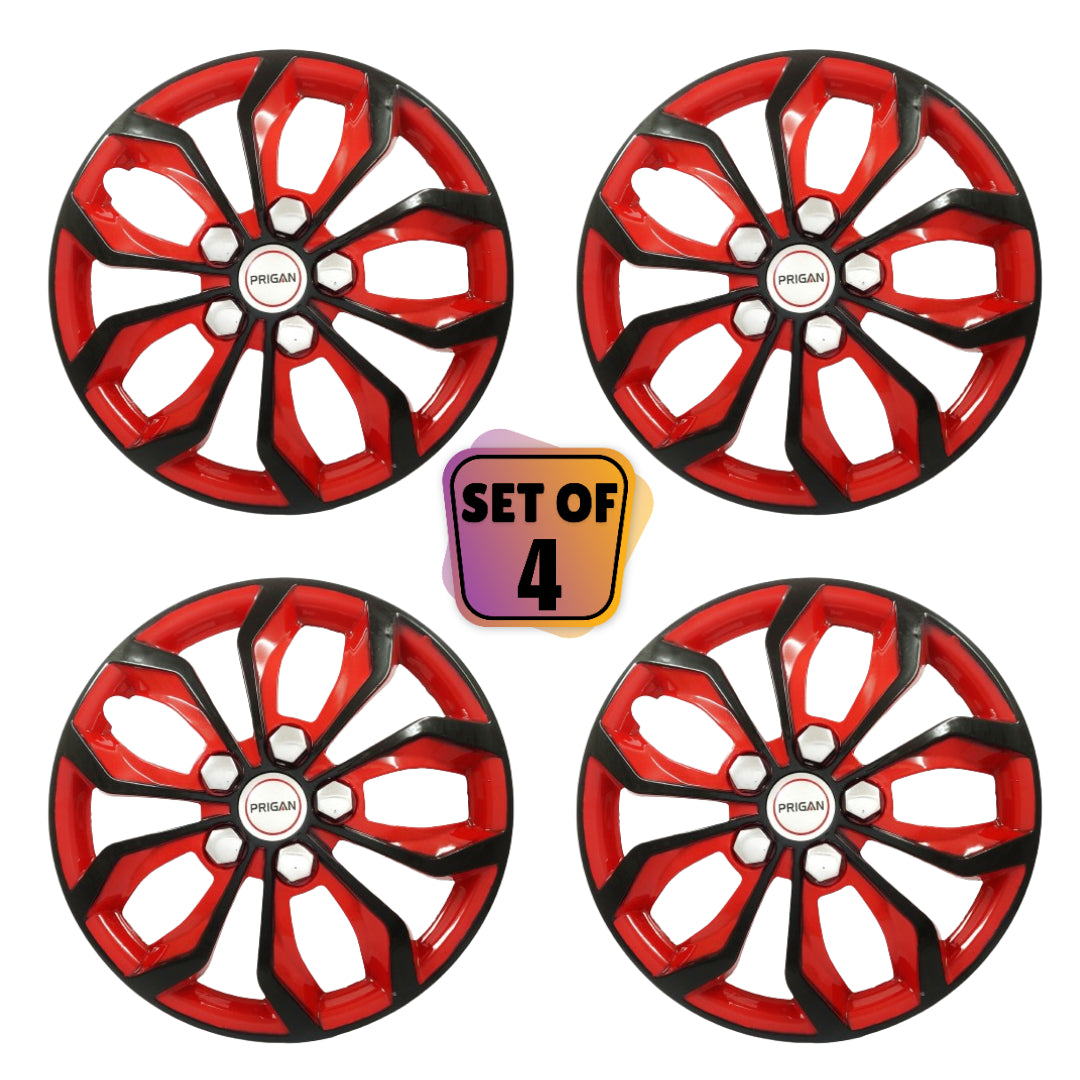 PRIGAN VISION BLACK RED WHEEL COVER  (Set of 4)  AVAILABLE IN 12,13,14,15,16  INCH