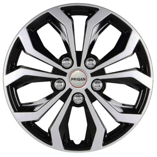 PRIGAN VISION BLACK SILVER WHEEL COVER  (Set of 4)  AVAILABLE IN 12,13,14,15,16,17  INCH