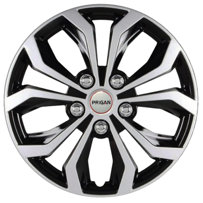 PRIGAN VISION BLACK SILVER WHEEL COVER  (Set of 4)  AVAILABLE IN 12,13,14,15,16,17  INCH