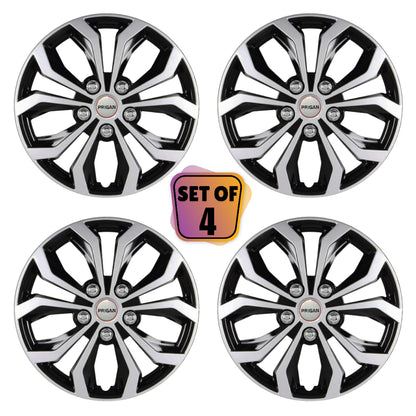 PRIGAN VISION BLACK SILVER WHEEL COVER  (Set of 4)  AVAILABLE IN 12,13,14,15,16,17  INCH