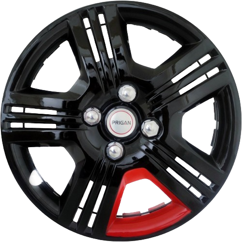 PRIGAN VTEC BLACK RED WHEEL COVER  (Set of 4)  AVAILABLE IN 12,13,14 INCH