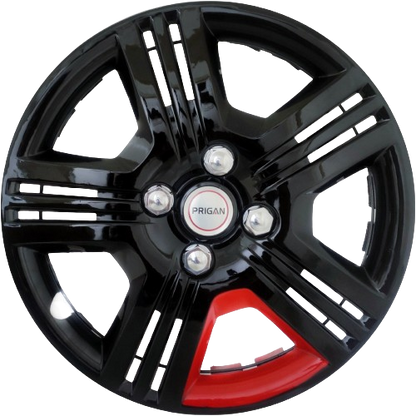 PRIGAN VTEC BLACK RED WHEEL COVER  (Set of 4)  AVAILABLE IN 12,13,14 INCH