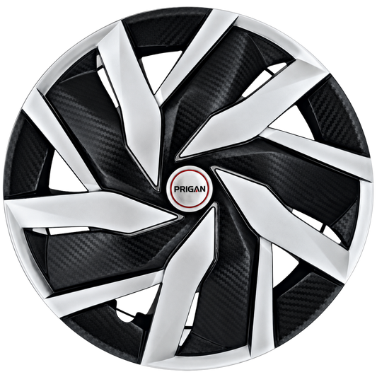 PRIGAN EAGLE BLACK-SILVER WHEEL COVER  (Set of 4)  AVAILABLE IN 12,13,14,15 INCH