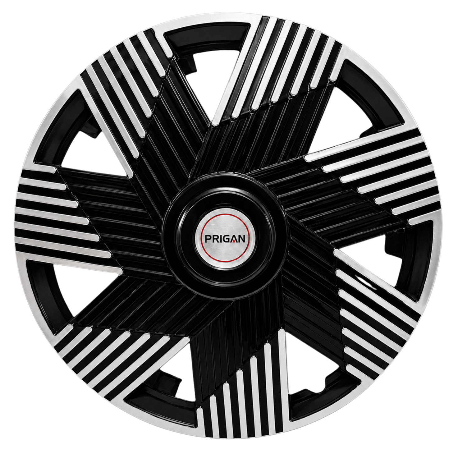 PRIGAN MATRIX BLACK SILVER WHEEL COVER  (Set of 4)  AVAILABLE IN 12,13,14,15,16 INCH